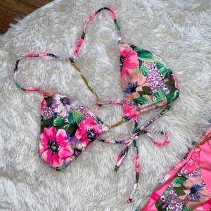 Victoria’s Secret Chain String Floral Bikini Pink